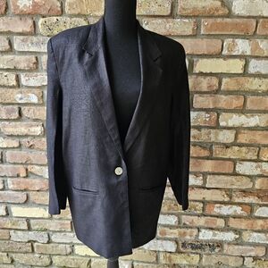 Vintage Black Elliott Lauren Linen Blazer